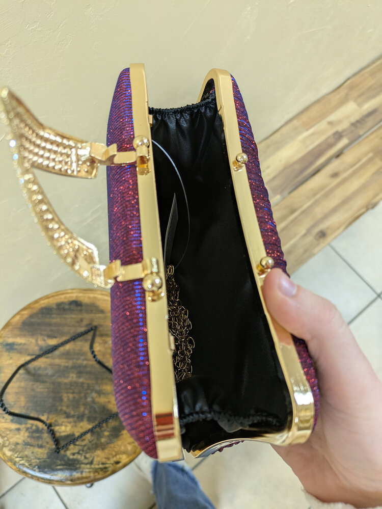 Purple Iridescent Clutch Purse
