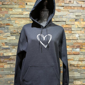 Black Dear Person Behind Me/Heart Hoodie