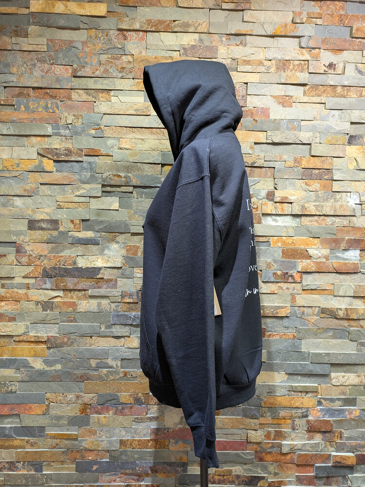 Black Dear Person Behind Me/Heart Hoodie