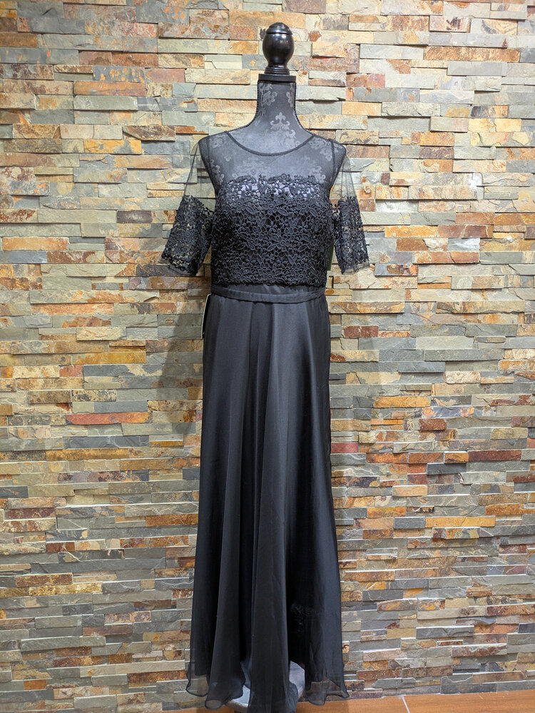 Ever Pretty Black Formal Embroidered Gown, Size 14