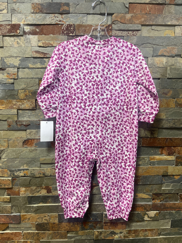 Purple Butterfly Cotton Coverall, Size 24M