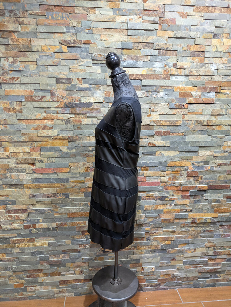 Bailey 44 Black Faux Leather Pattern Dress, Size L