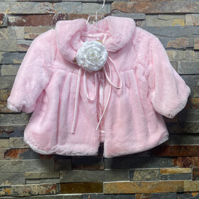 Pink Soft Faux Fur Half Coat for Girls