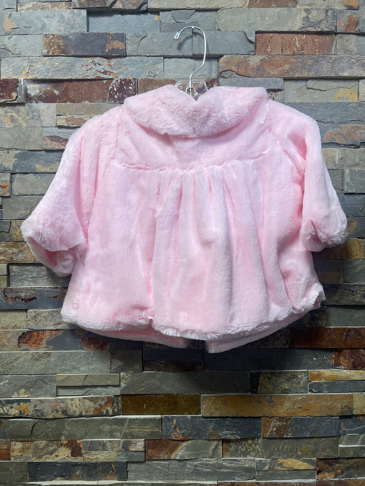 Pink Soft Faux Fur Half Coat for Girls