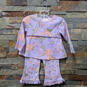 Lavender and Peach Floral Pant Set,