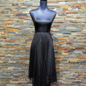 Alex Evenings Black Mesh Skirt, Size 16