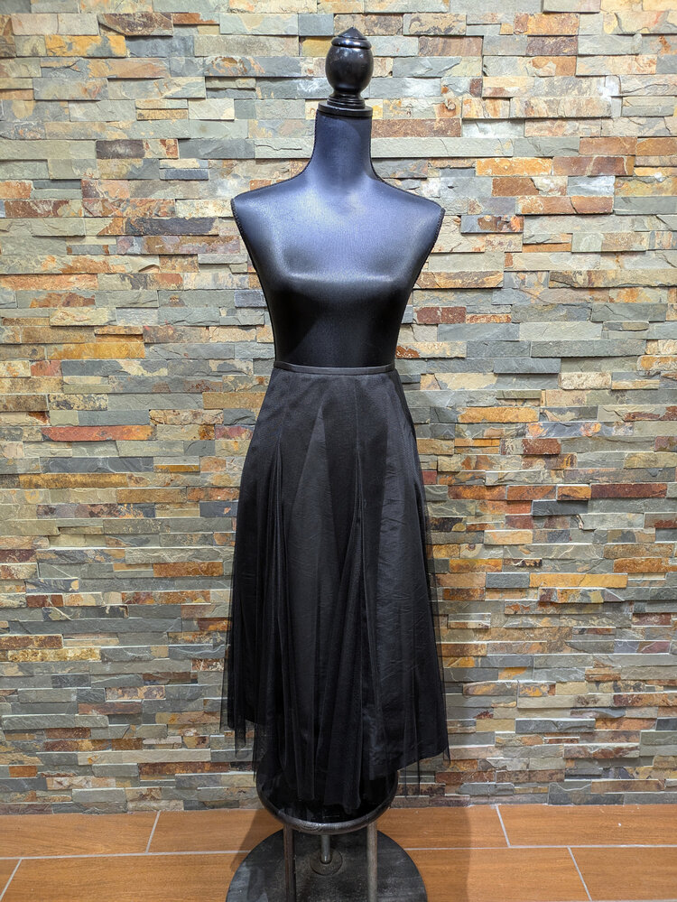 Alex Evenings Black Mesh Skirt, Size 16