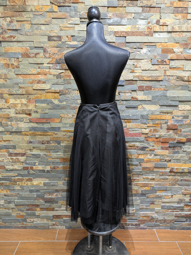 Alex Evenings Black Mesh Skirt, Size 16