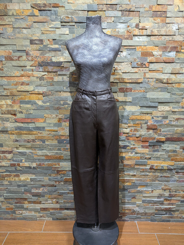 Brown Leather Pants, Size 12