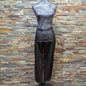 Black Faux Leather Pants, Size L