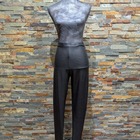 Black Leather Looking-Leggings, Size L