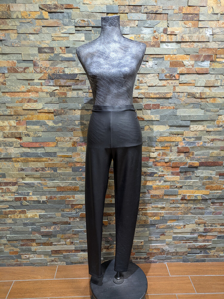 Black Leather Looking-Leggings, Size L