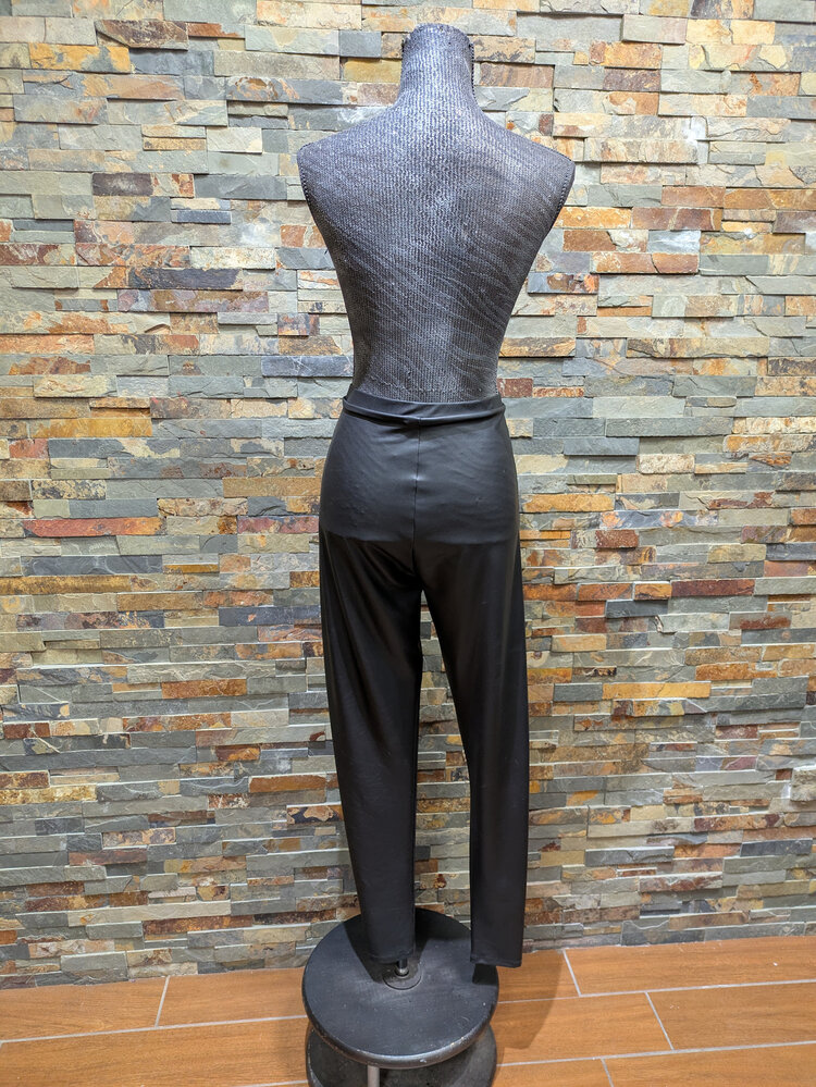 Black Leather Looking-Leggings, Size L