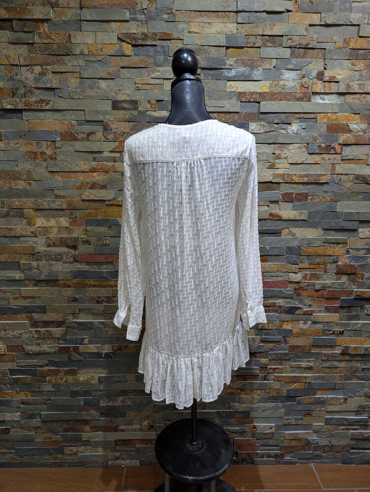 BCBG Max Azria White Casual Beach Dress, Size S