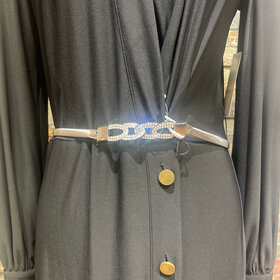 Silver Stretchy Bling Belt, Size M/L