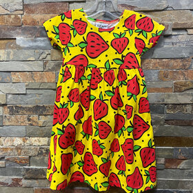 Yellow Strawberry Print Dress, Size 3