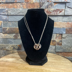 Three Ring Double Chain  Adjustable Necklace