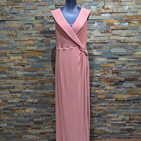 Ralph Lauren Desert Rose Collared V-Neck Gown, Size 16