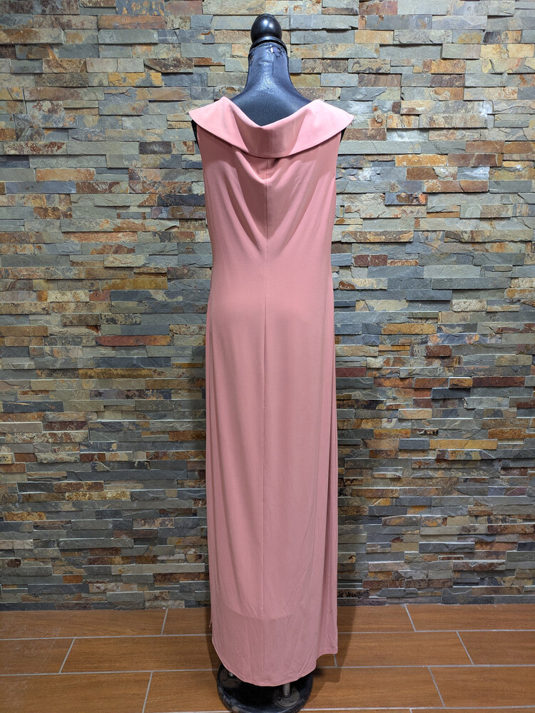 Ralph Lauren Desert Rose Collared V-Neck Gown, Size 16