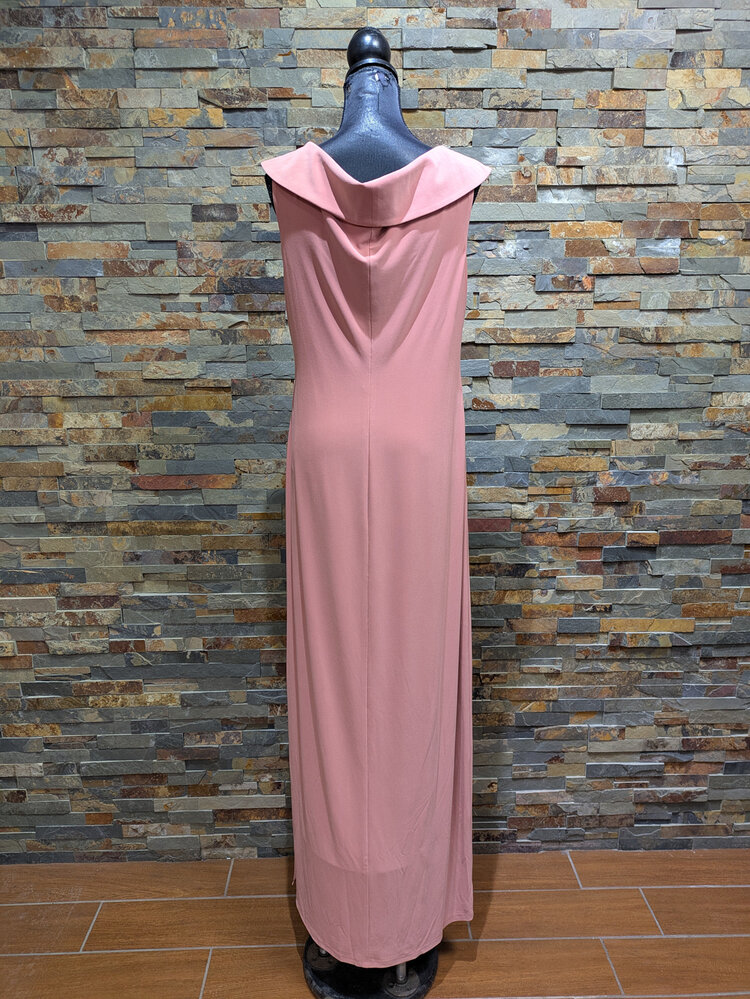 Ralph Lauren Desert Rose Collared V-Neck Gown, Size 16