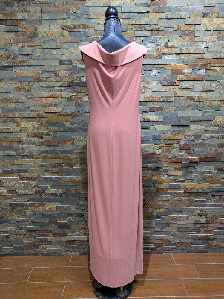 Ralph Lauren Desert Rose Collared V-Neck Gown, Size 16