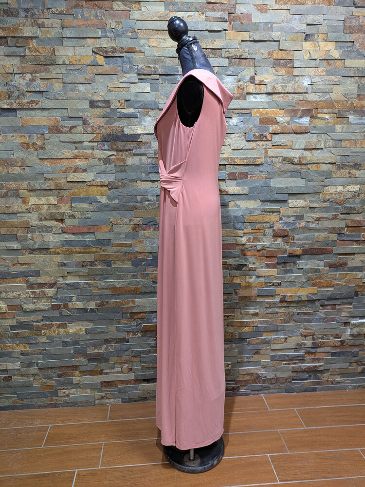 Ralph Lauren Desert Rose Collared V-Neck Gown, Size 16