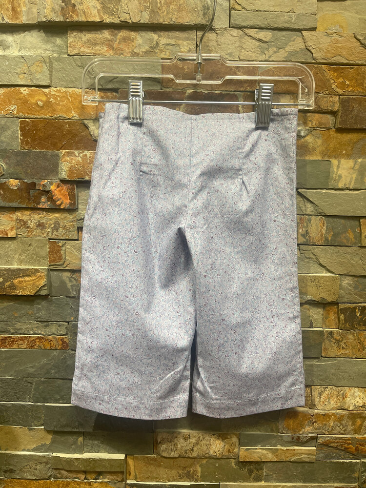 Purple Floral Peddle-Pushers, Size 4