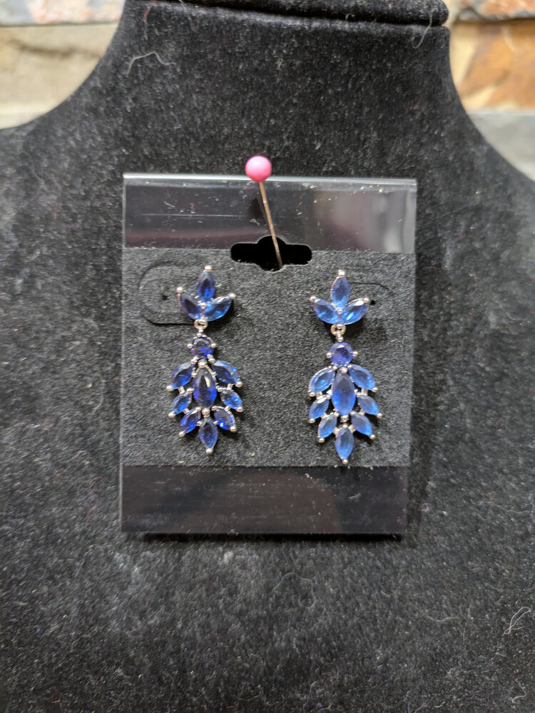 Deep Blue Drop Earrings