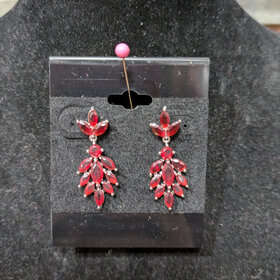 Deep Red Drop Earrings