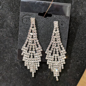 Silver Sparkly Party Earrings