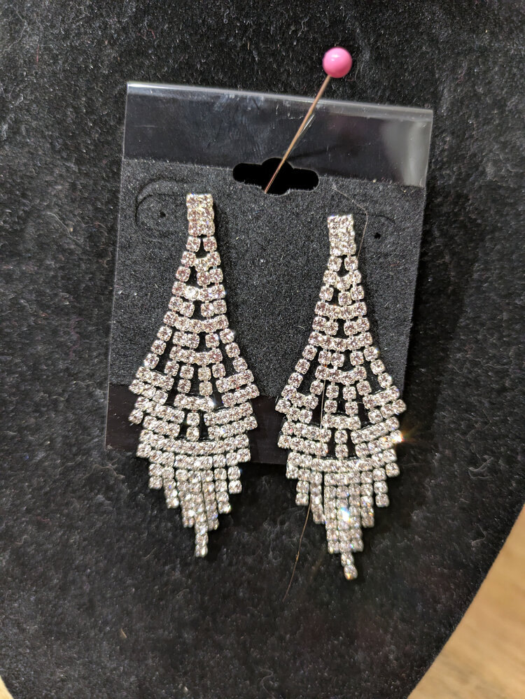 Silver Sparkly Party Earrings