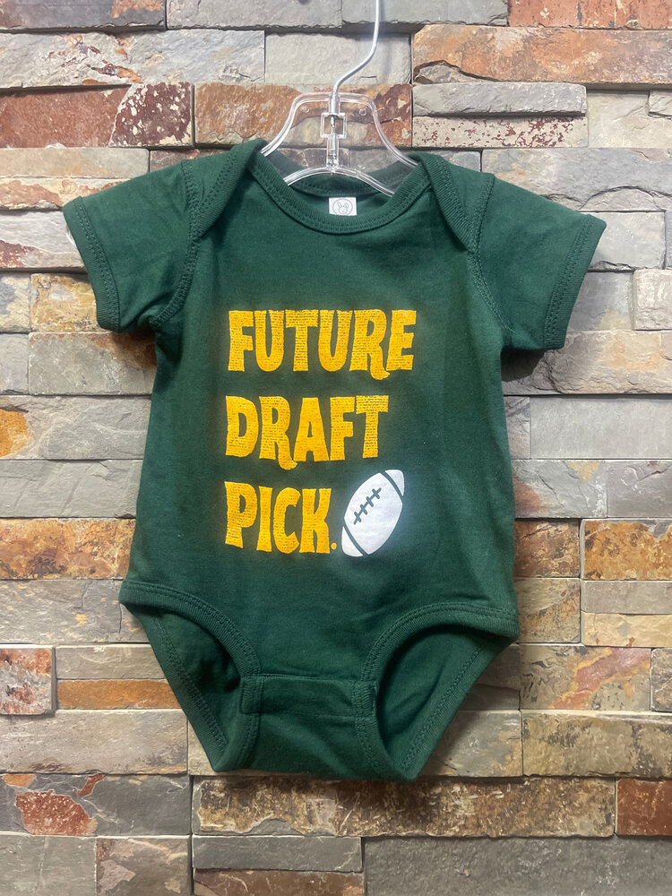 Green Future Draft Pick Shortsleeve Onesie