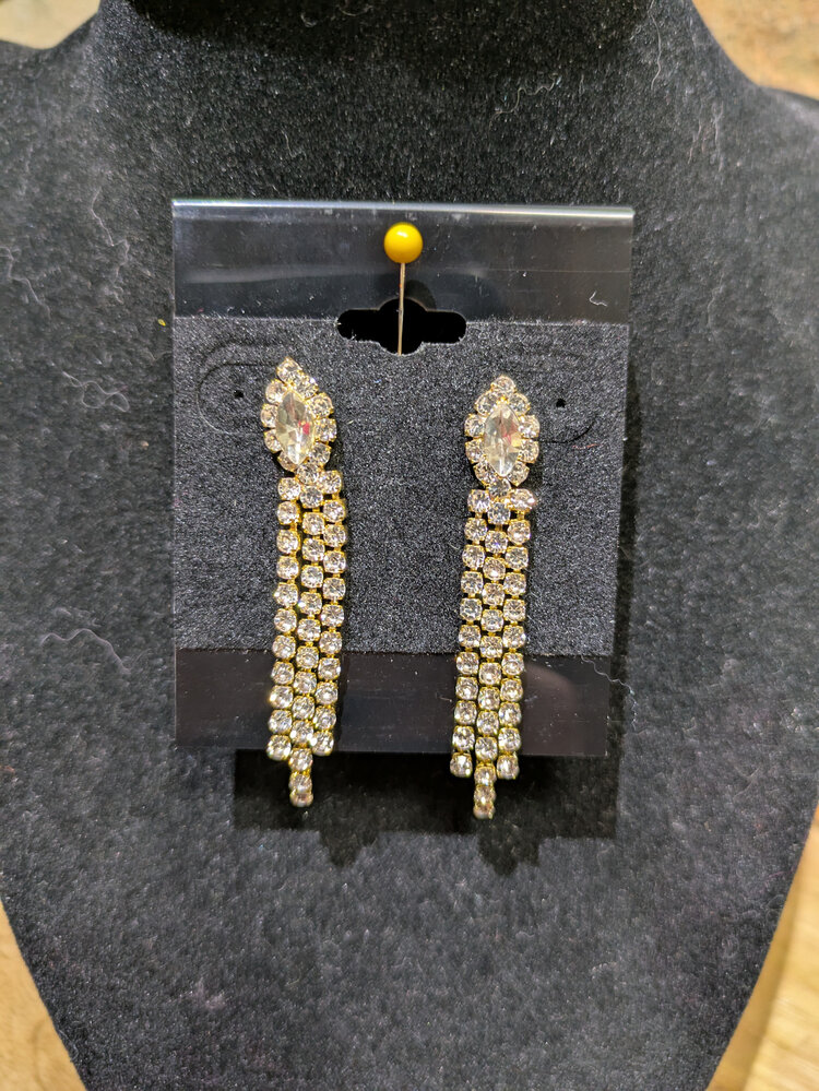 Gold Dangling Willow Earrings