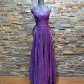 City Studio Purple Galaxy Inspired Tulle Lined Gown, Size 1/2