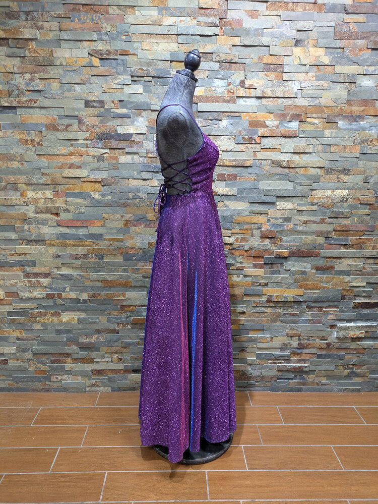 City Studio Purple Galaxy Inspired Tulle Lined Gown, Size 1/2