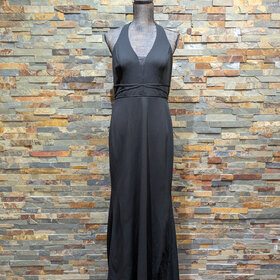 City Studio Black Full-Length Halter Gown, Size 13