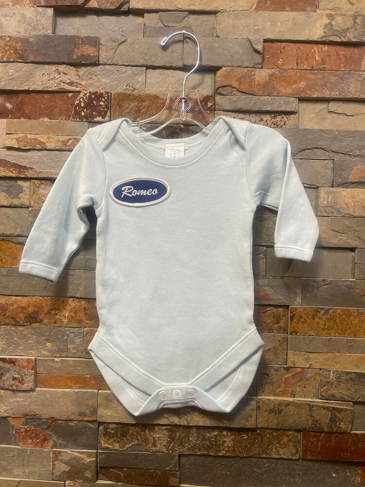 Blue Romeo Onesie, Size 3M