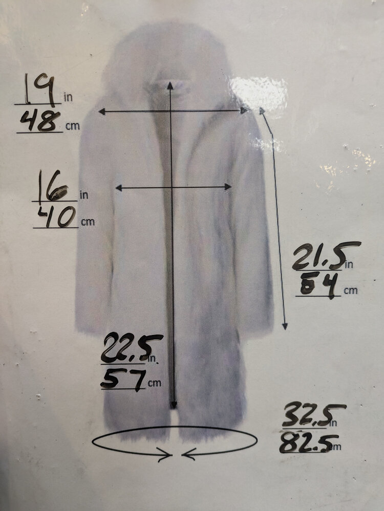 Faux Red Fox Collar with Leopard Pattern Jacket, Size S/M