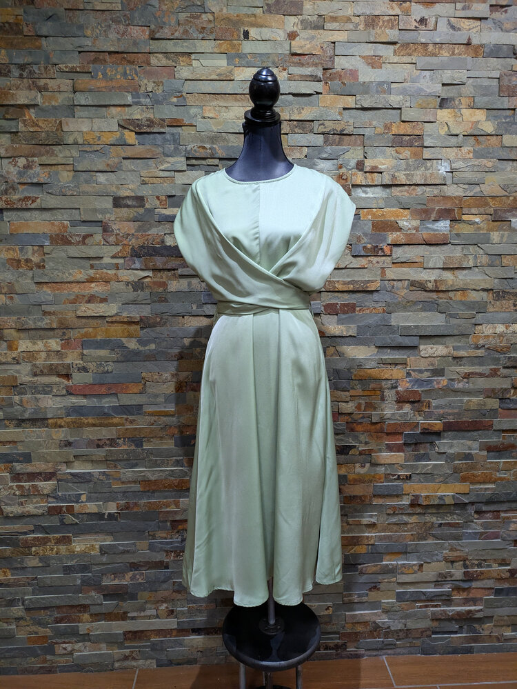 Garden Green Cross Halter Dress, Size M