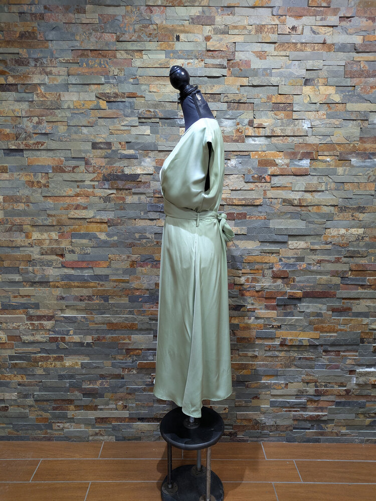 Garden Green Cross Halter Dress, Size M