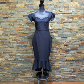 Lulu's Navy Blue Mermaid Curved Dress, Size L