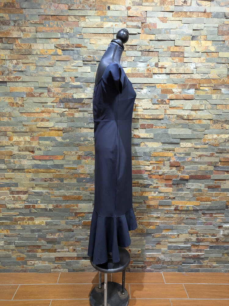 Lulu's Navy Blue Mermaid Curved Dress, Size L