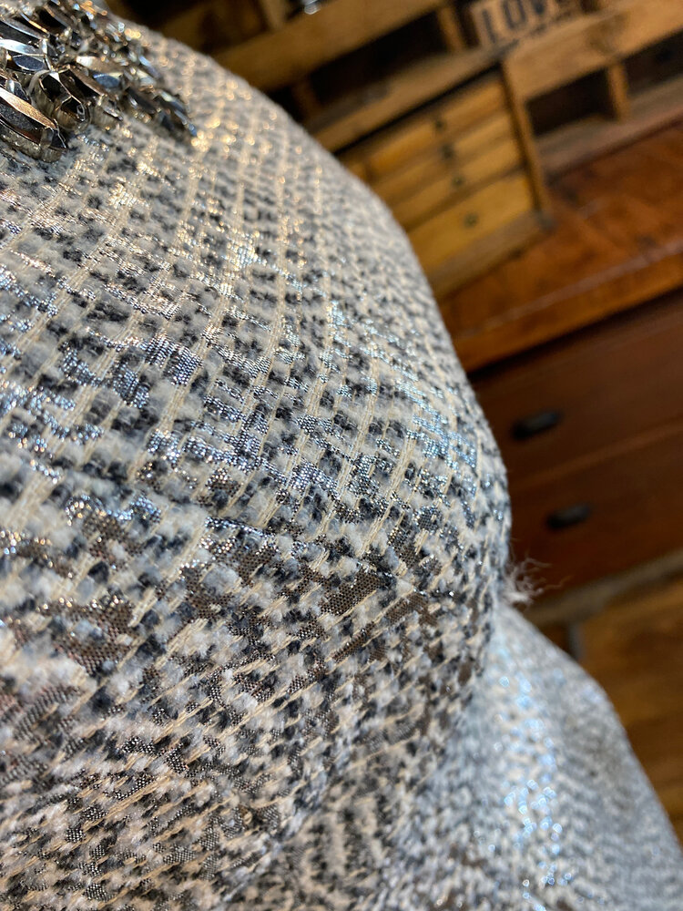 JOA Silver Fit and Flare Dress, Size S