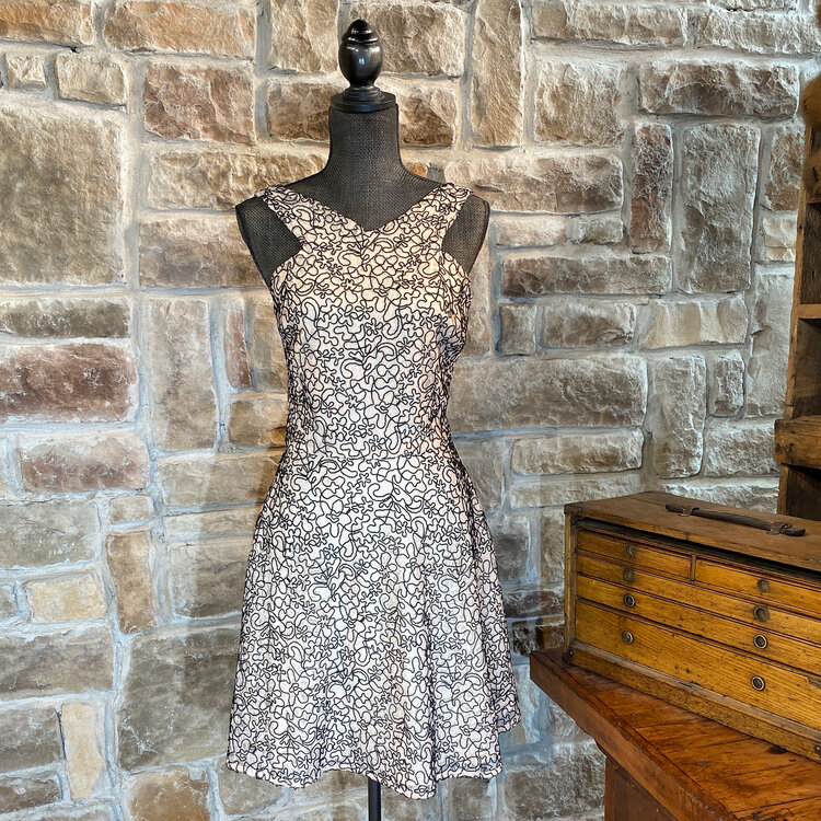 Aqua Pink Lace Halter Dress, Size M