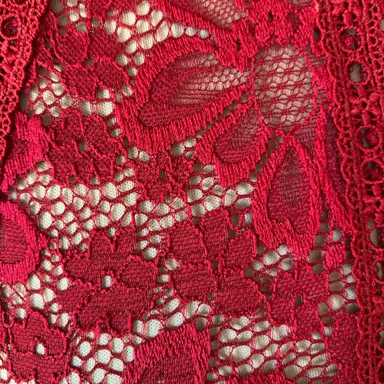 Aqua Maroon Lace Fit and Flare Dress, Size L