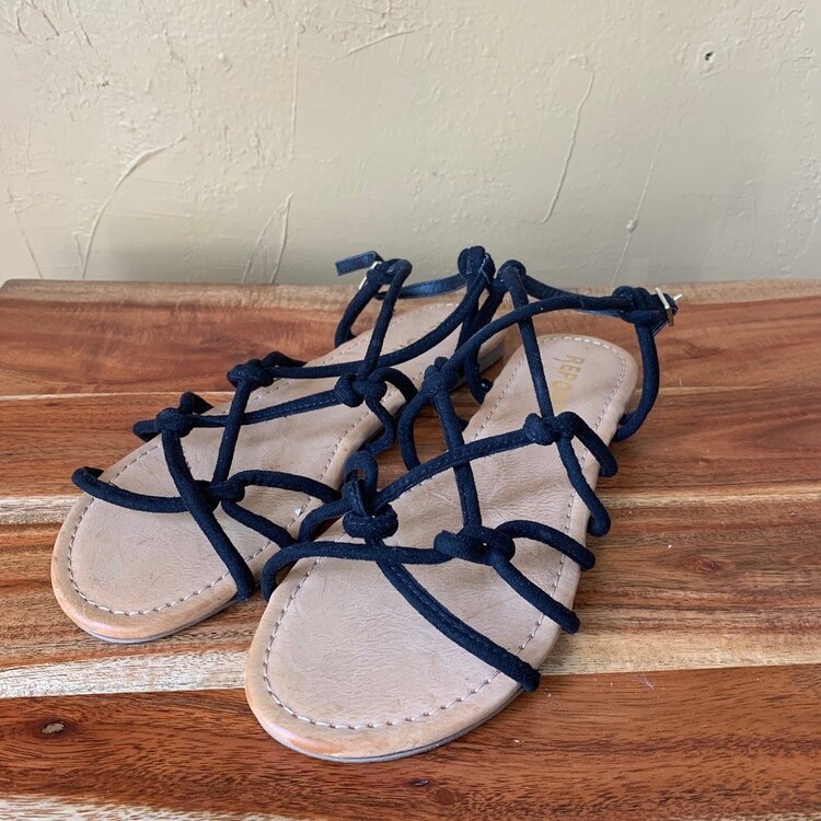 Report Black Strappy Cord Sandals, Size 8.5