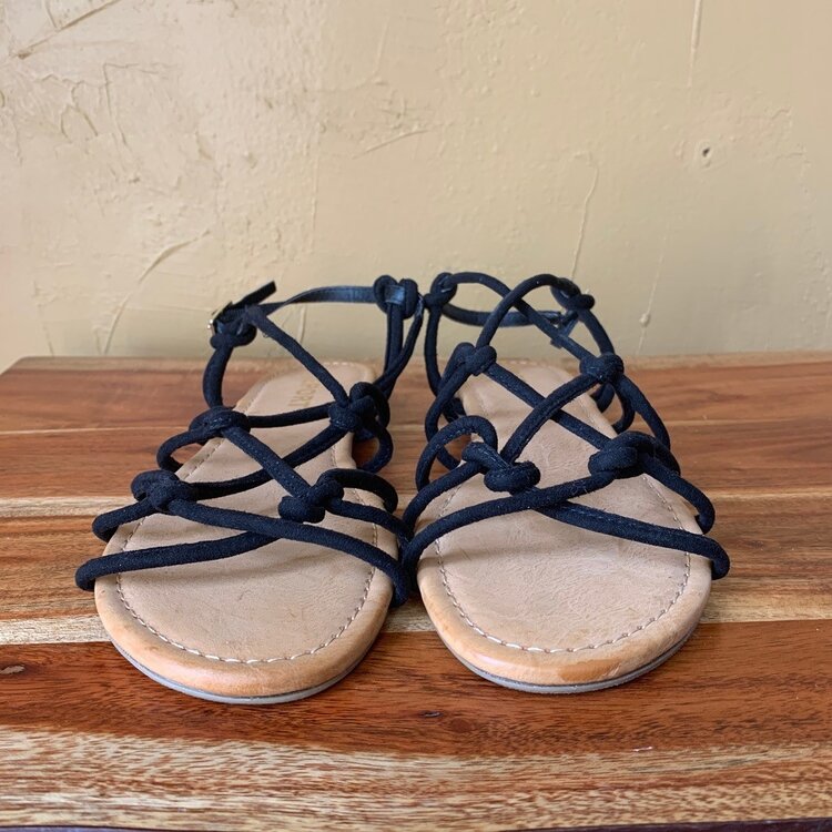 Report Black Strappy Cord Sandals, Size 8.5