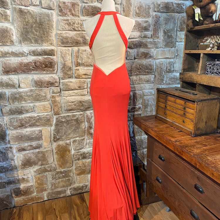 Jovani Red Illusion Mesh Formal Dress, Size 2