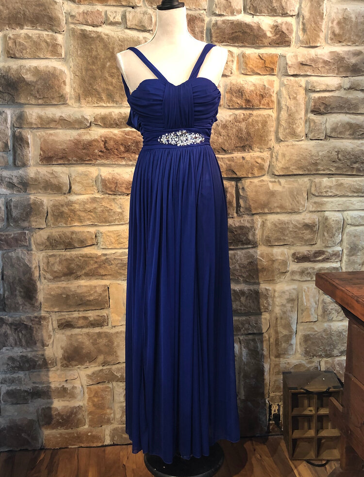 B Darlin Blue Embellished Formal Gown, Size S
