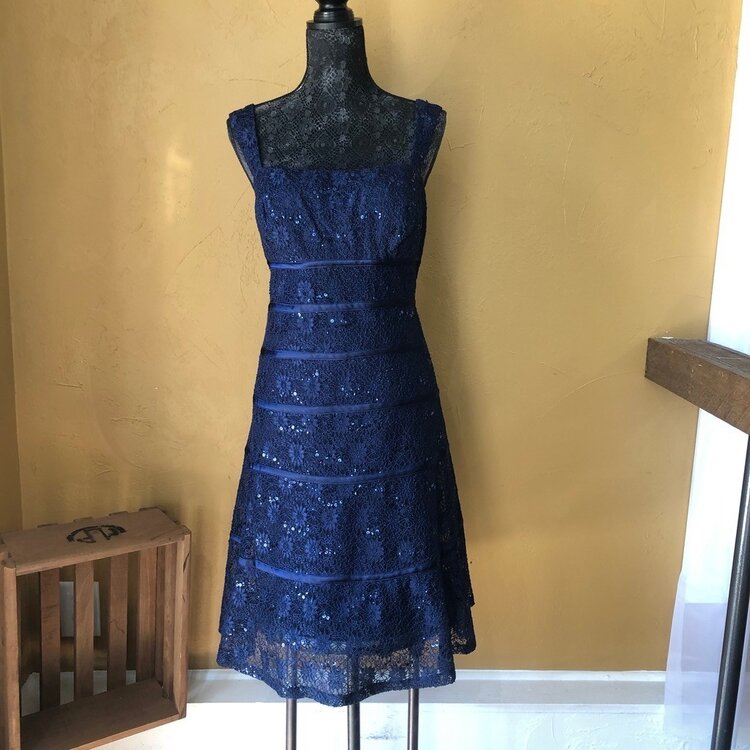 Ignite Evenings Navy Blue 2 Piece Dress, Size 16